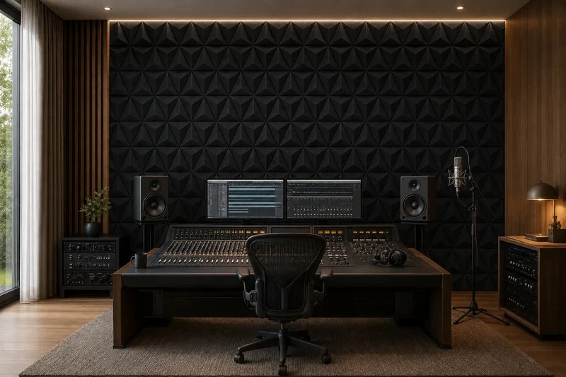 PYRAMID 3D Acoustic Felt Wall Panels - BLACK Multipack