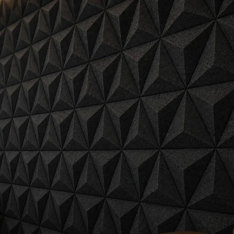 PYRAMID 3D Acoustic Felt Wall Panels - BLACK Multipack