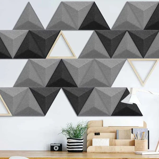 PYRAMID 3D Acoustic Felt Wall Panels - BLACK Multipack
