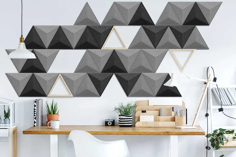 PYRAMID 3D Acoustic Felt Wall Panels - BLACK Multipack