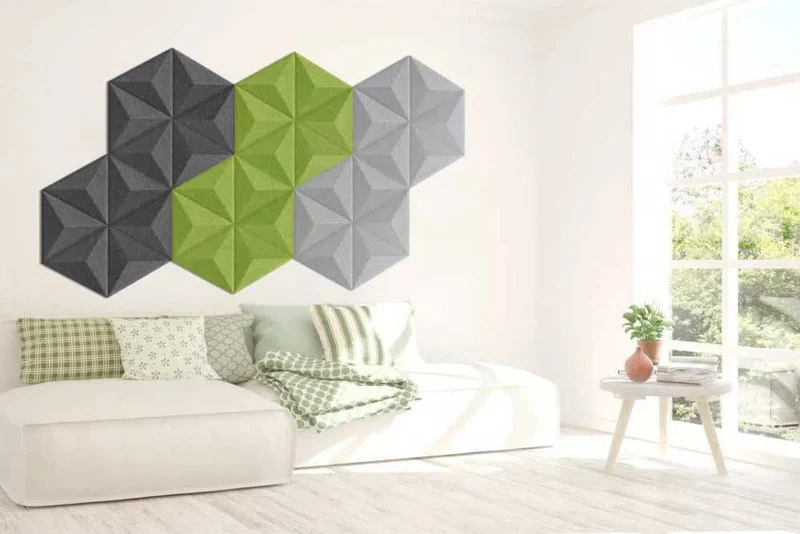 PYRAMID 3D Acoustic Felt Wall Panels - BLACK Multipack