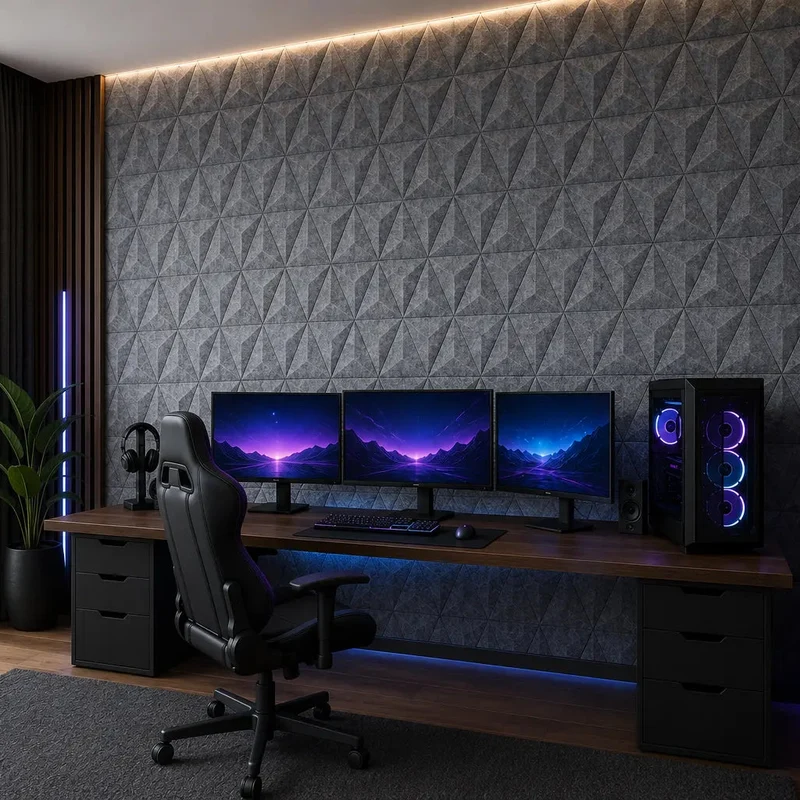 PYRAMID 3D Acoustic Felt Wall Panels - GREY Multipack