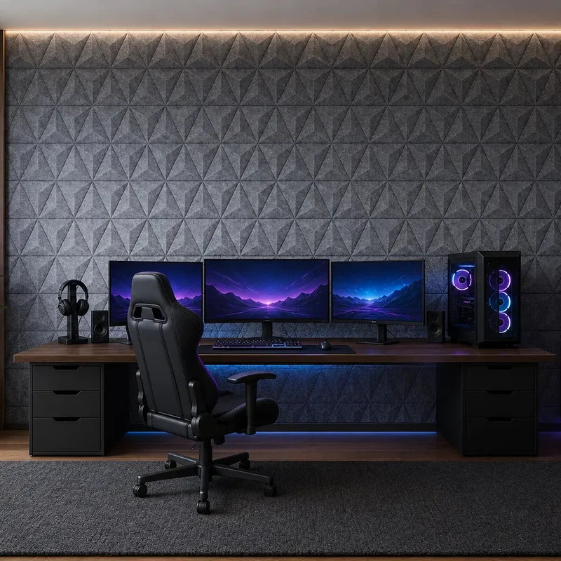 PYRAMID 3D Acoustic Felt Wall Panels - GREY Multipack