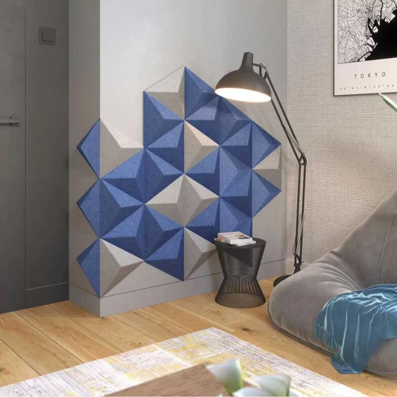 PYRAMID 3D Acoustic Felt Wall Panels - GREY Multipack