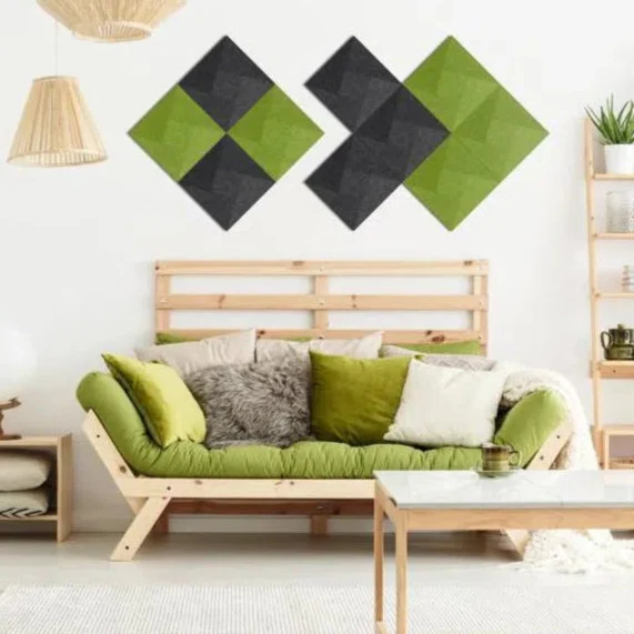TWIST 3D Acoustic Felt Wall Panels - BLACK Multipack