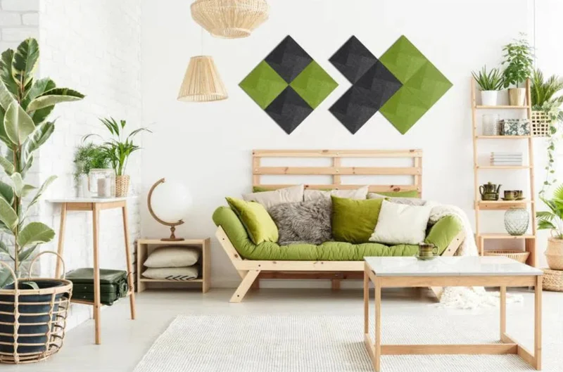 TWIST 3D Acoustic Felt Wall Panels - BLACK Multipack