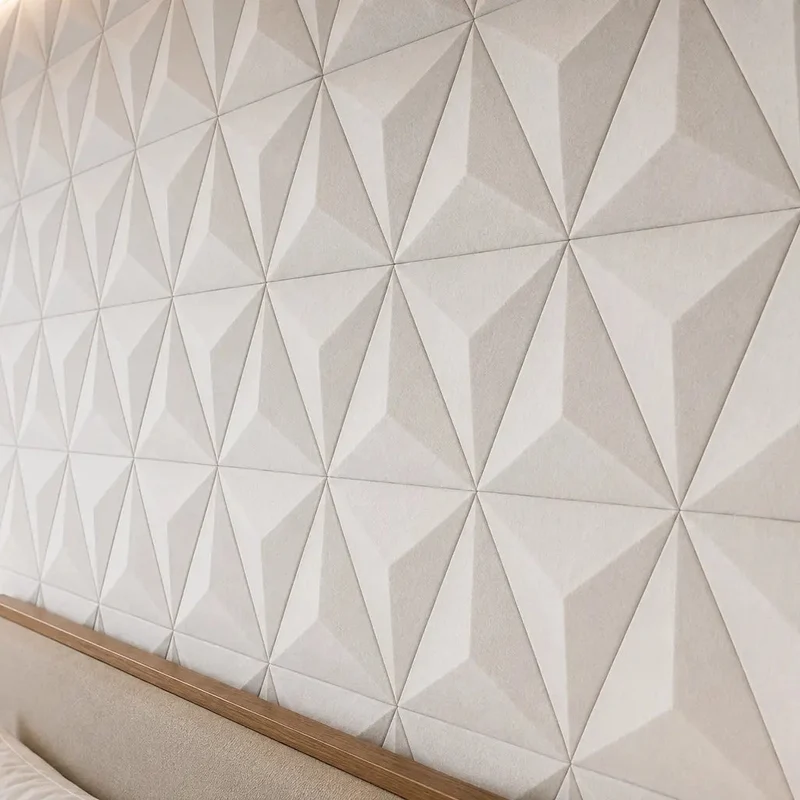PYRAMID 3D Acoustic Felt Wall Panels - CREAM Multipack