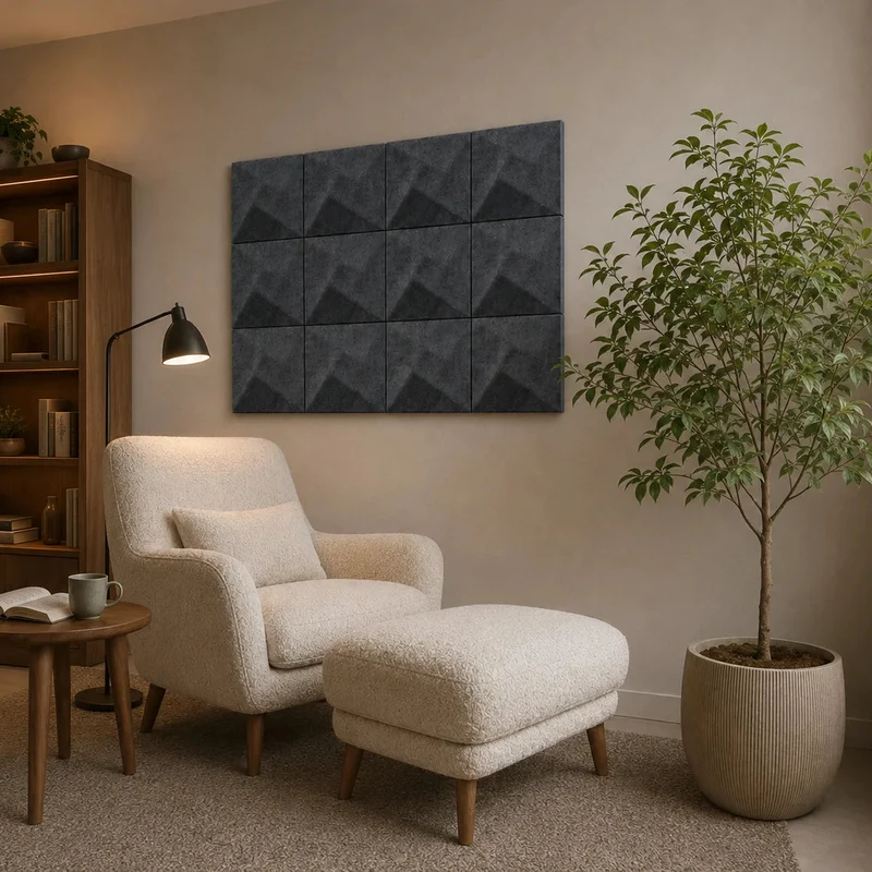 TWIST 3D Acoustic Felt Wall Panels - GREY Multipack