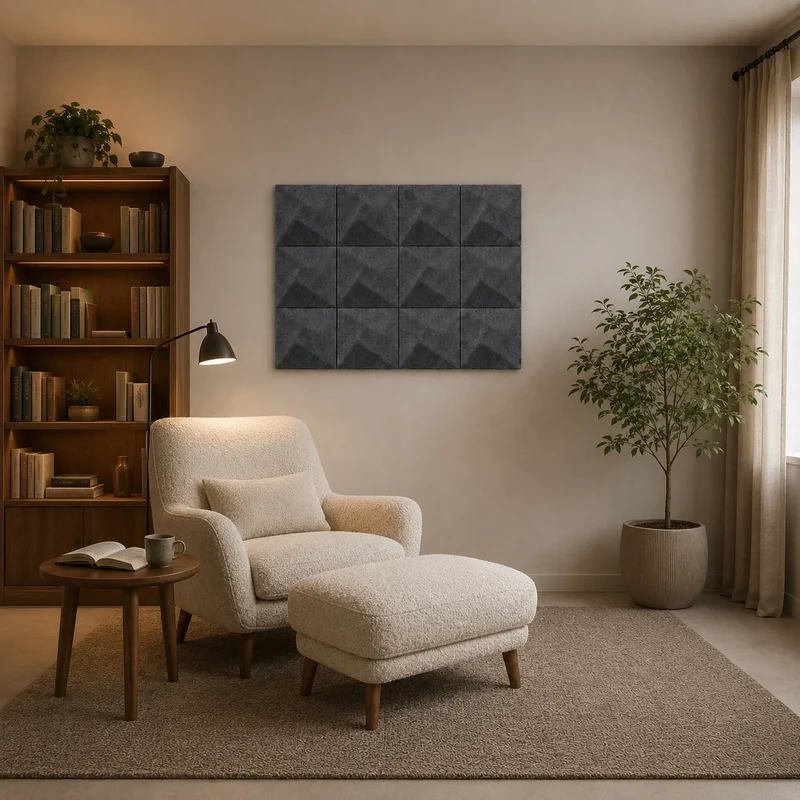 TWIST 3D Acoustic Felt Wall Panels - GREY Multipack