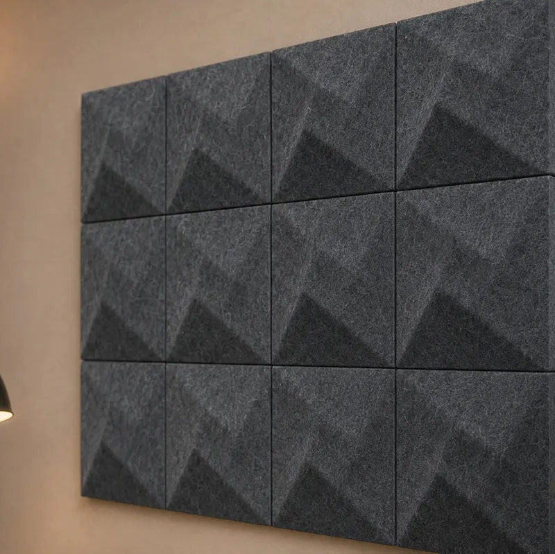 TWIST 3D Acoustic Felt Wall Panels - GREY Multipack
