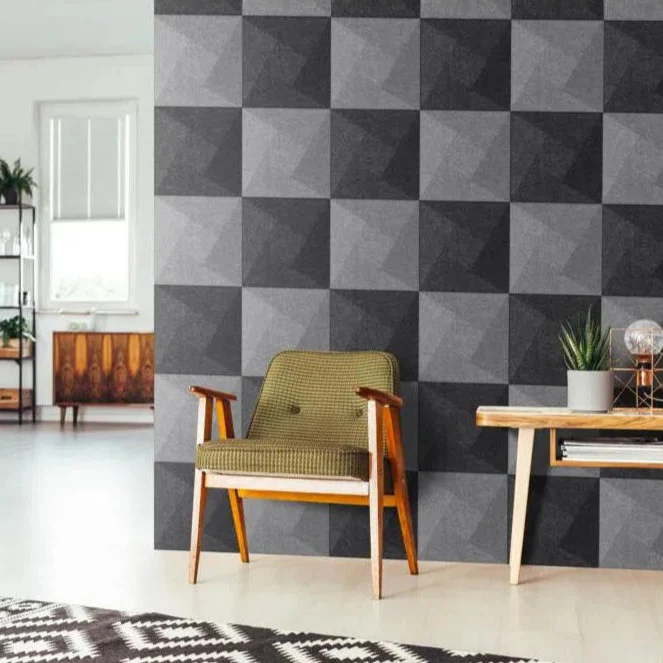 TWIST 3D Acoustic Felt Wall Panels - GREY Multipack