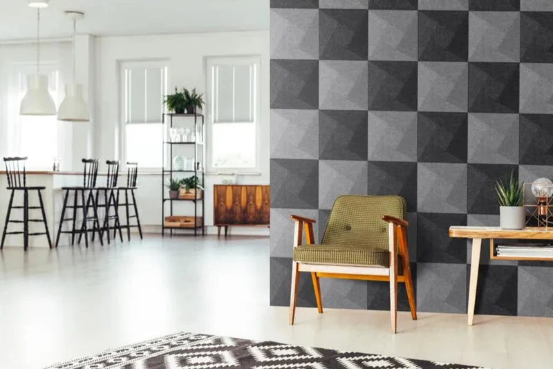 TWIST 3D Acoustic Felt Wall Panels - GREY Multipack