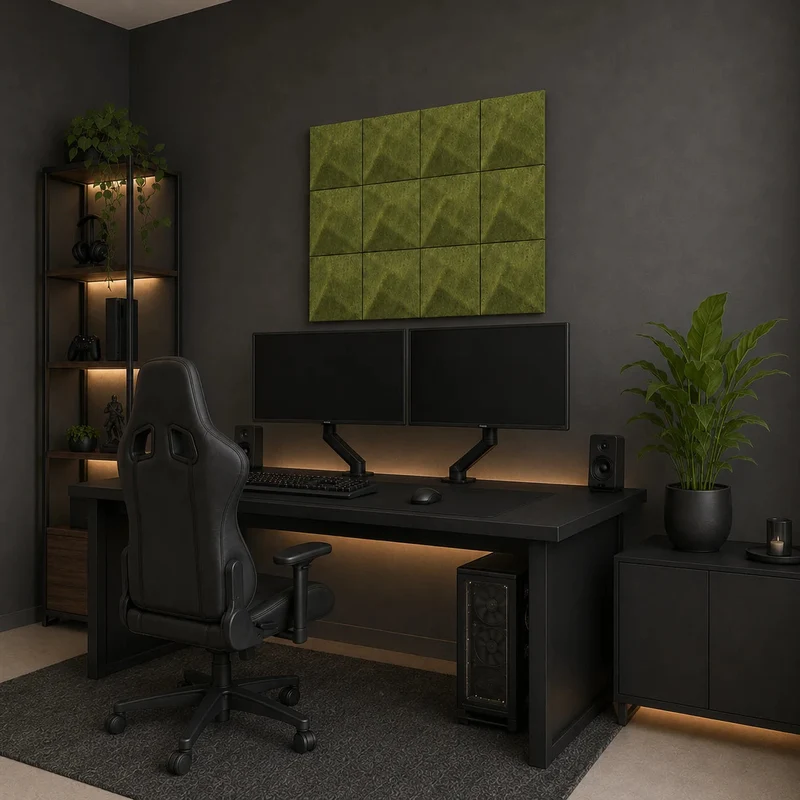 TWIST 3D Acoustic Felt Wall Panels - OLIVE Multipack