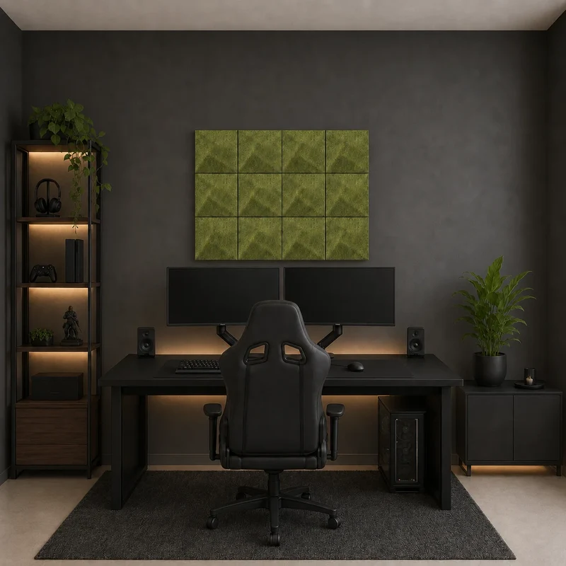 TWIST 3D Acoustic Felt Wall Panels - OLIVE Multipack