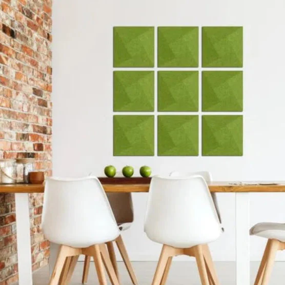 TWIST 3D Acoustic Felt Wall Panels - OLIVE Multipack