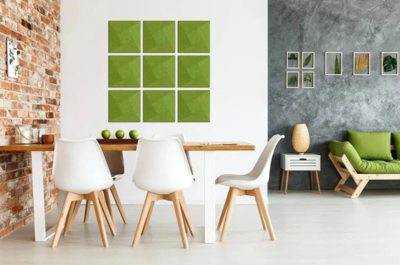 TWIST 3D Acoustic Felt Wall Panels - OLIVE Multipack