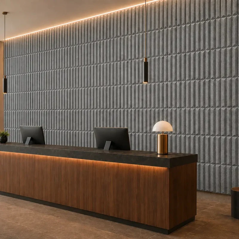 GROVE 3D Acoustic Felt Wall Panels - GREY Multipack