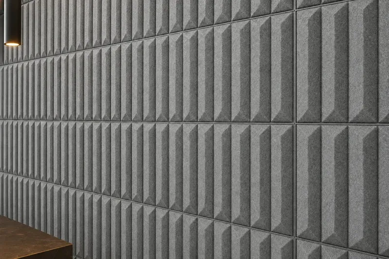 GROVE 3D Acoustic Felt Wall Panels - GREY Multipack
