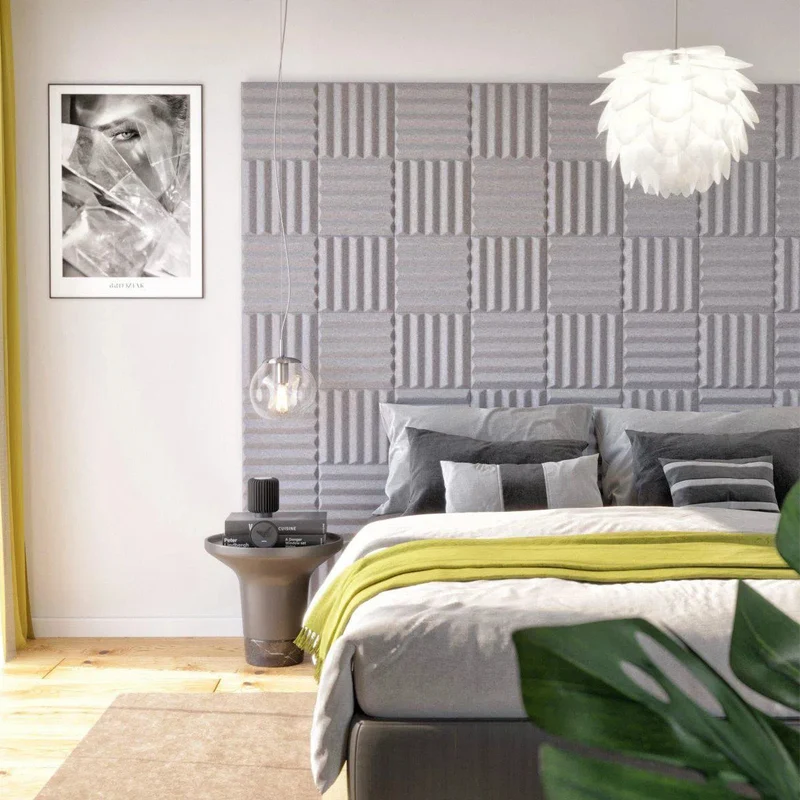 GROVE 3D Acoustic Felt Wall Panels - GREY Multipack