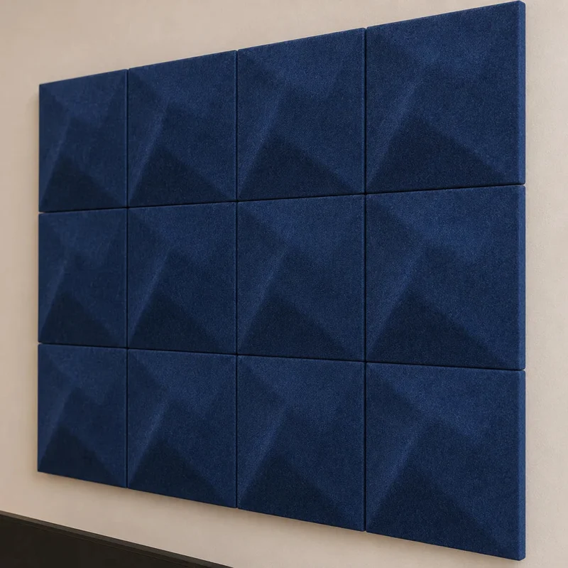 TWIST 3D Acoustic Felt Wall Panels - NAVY Multipack