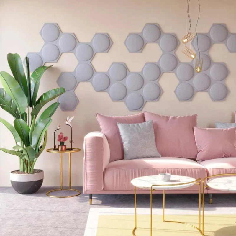 HEXA BOLD 2 3D Acoustic Felt Wall Panels - BLACK Multipack