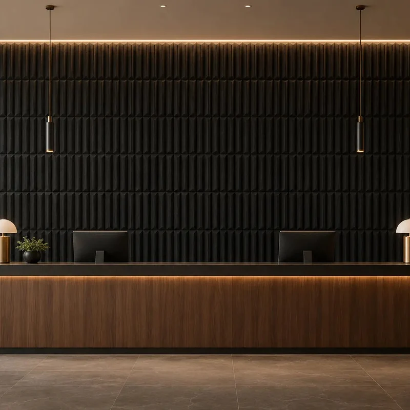 GROVE 3D Acoustic Felt Wall Panels - BLACK Multipack