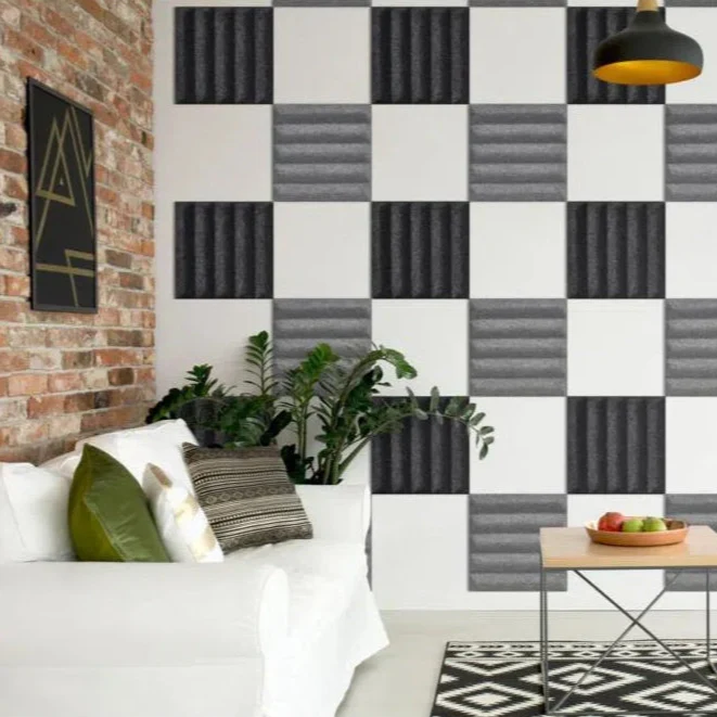 GROVE 3D Acoustic Felt Wall Panels - BLACK Multipack