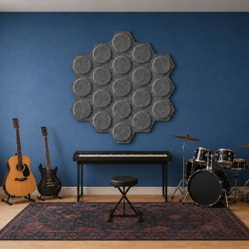 HEXA BOLD 2 3D Acoustic Felt Wall Panels - GREY Multipack