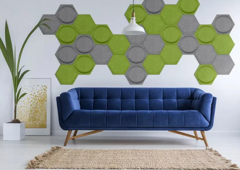 HEXA BOLD 2 3D Acoustic Felt Wall Panels - GREY Multipack