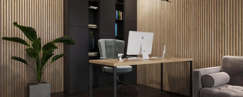 Natural Oak - Grey Acoustic Wood Slat Wall Panel