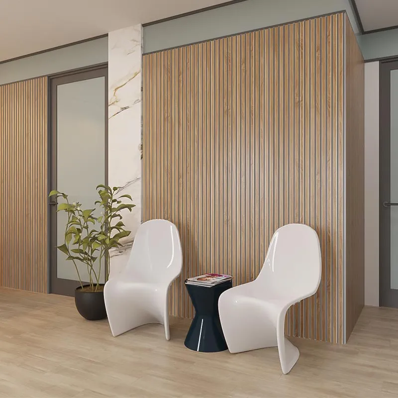 Natural Oak - Grey Acoustic Wood Slat Wall Panel