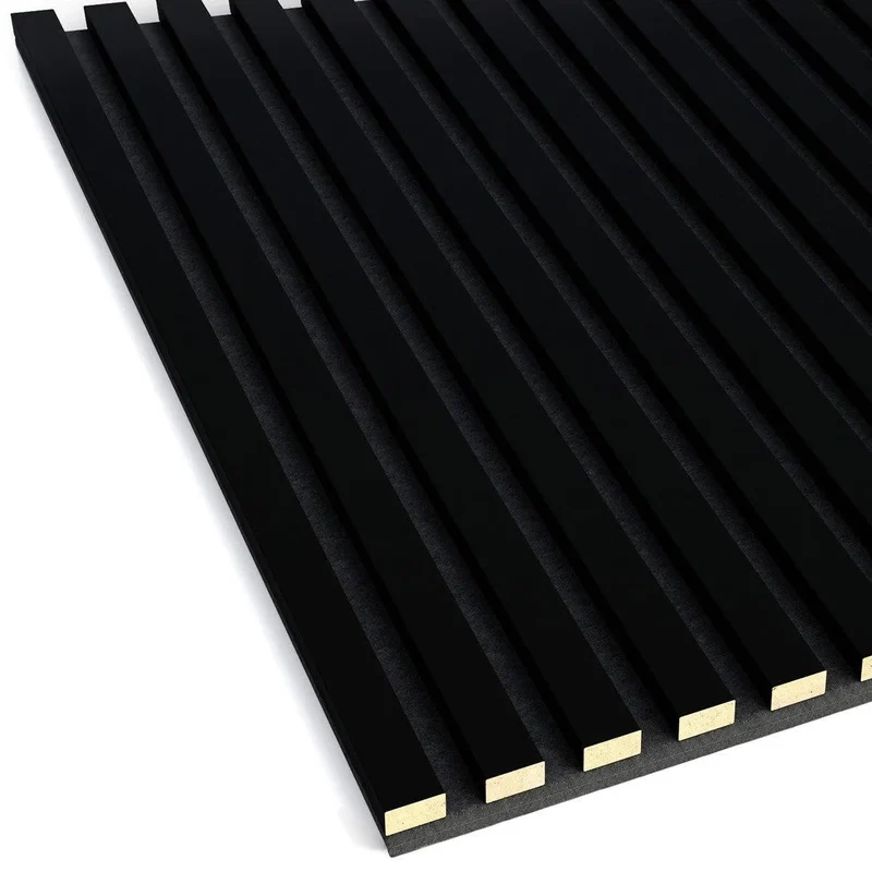 Wooden Acoustic Panels - BLACK Wall Slats