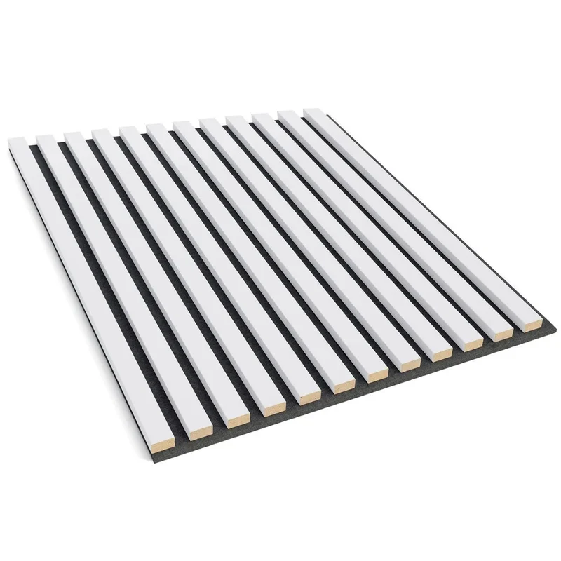 Wooden Acoustic Panels - WHITE Wall Slats