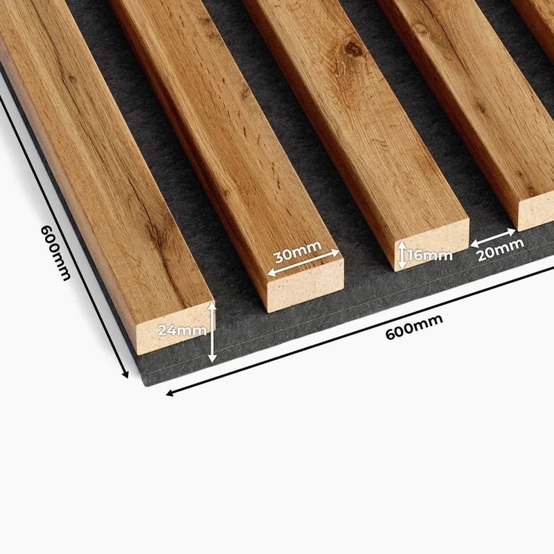 Wooden Acoustic Panels - RUSTIC OAK Wall Slats