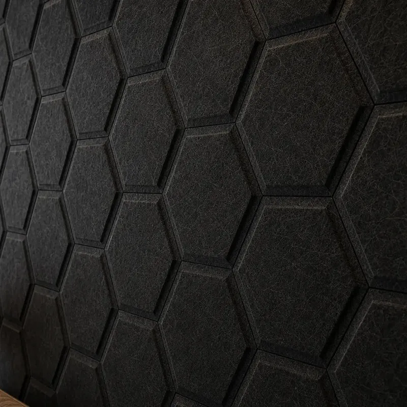 HEXA BOLD 3D Acoustic Felt Wall Panels - BLACK Multipack
