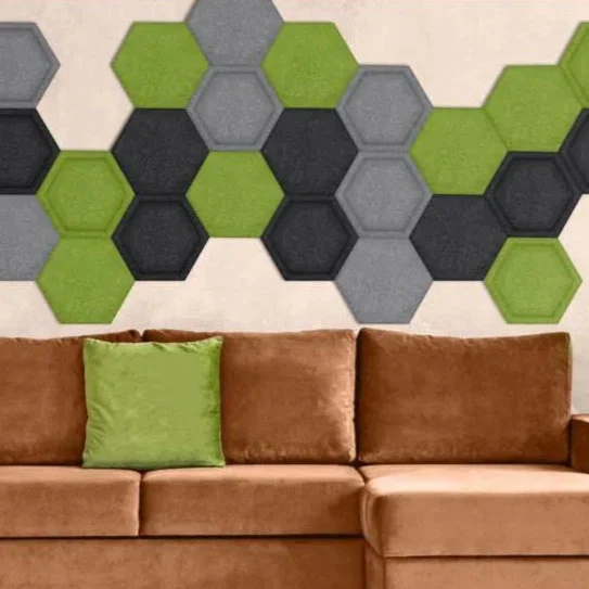 HEXA BOLD 3D Acoustic Felt Wall Panels - BLACK Multipack
