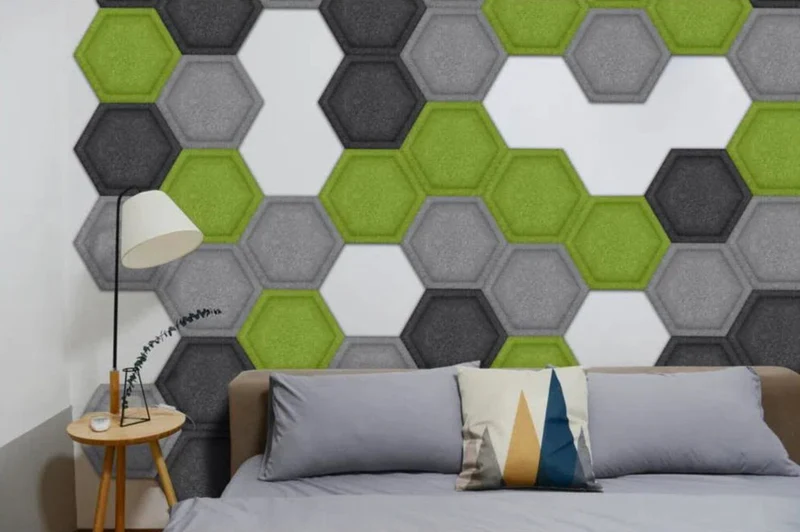 HEXA BOLD 3D Acoustic Felt Wall Panels - BLACK Multipack