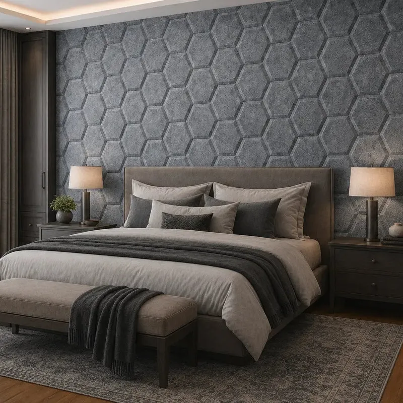 HEXA BOLD 3D Acoustic Felt Wall Panels - GREY Multipack