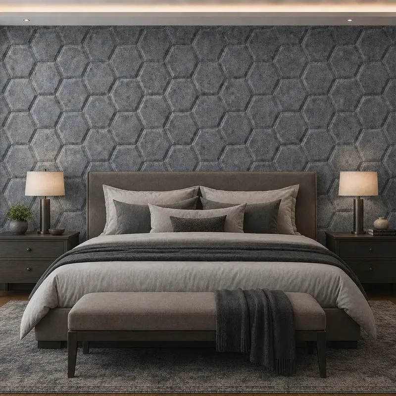 HEXA BOLD 3D Acoustic Felt Wall Panels - GREY Multipack