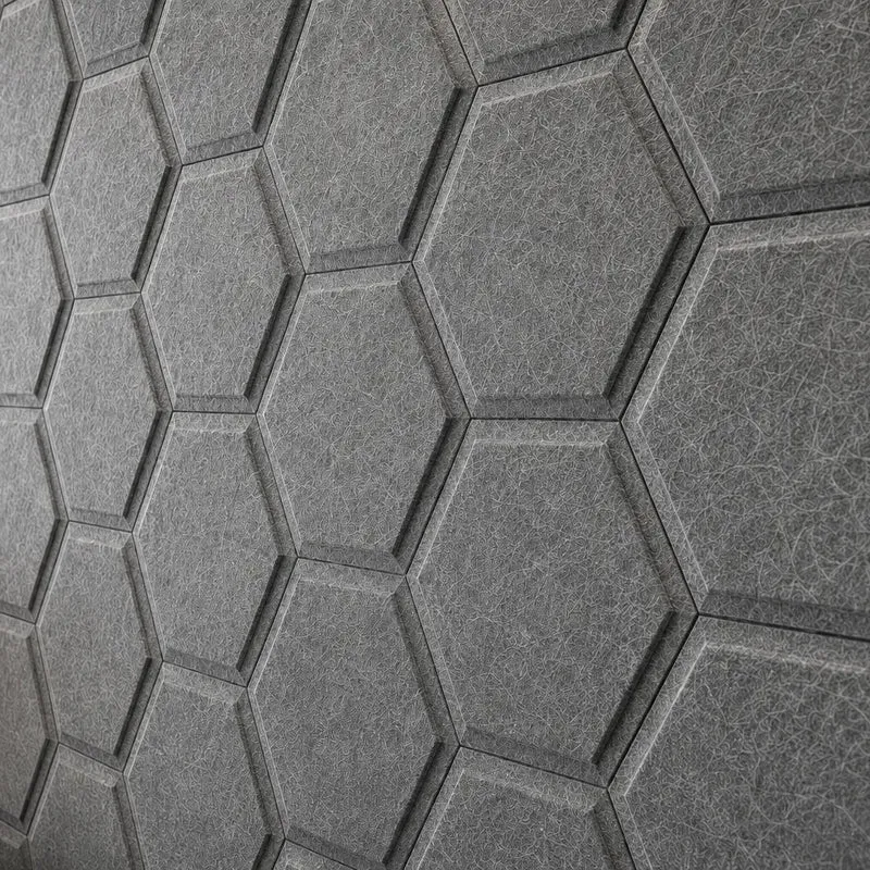 HEXA BOLD 3D Acoustic Felt Wall Panels - GREY Multipack