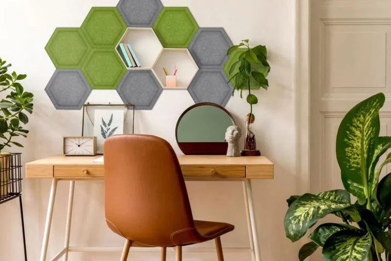 HEXA BOLD 3D Acoustic Felt Wall Panels - GREY Multipack