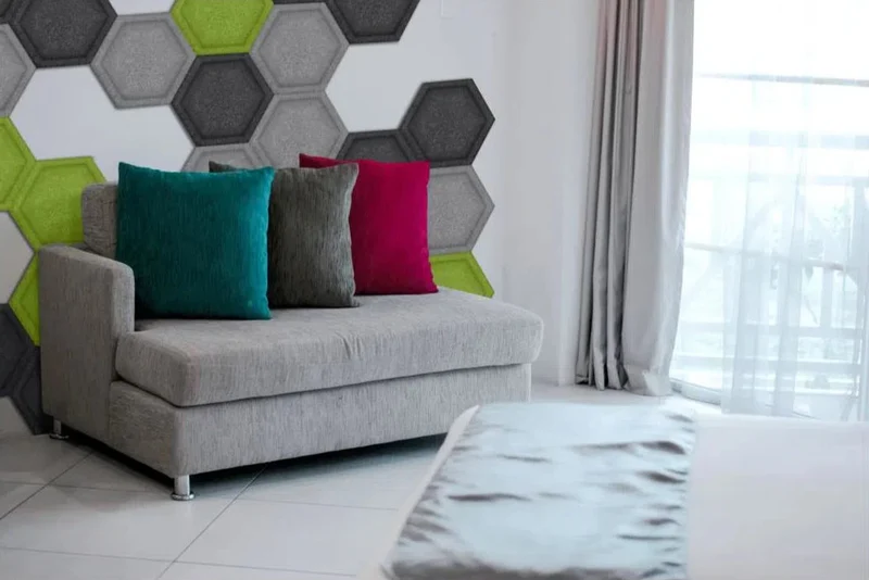 HEXA BOLD 3D Acoustic Felt Wall Panels - GREY Multipack