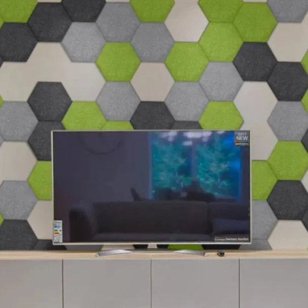 Hexa FLAT Acoustic Felt Wall Panels - OLIVE Multipack