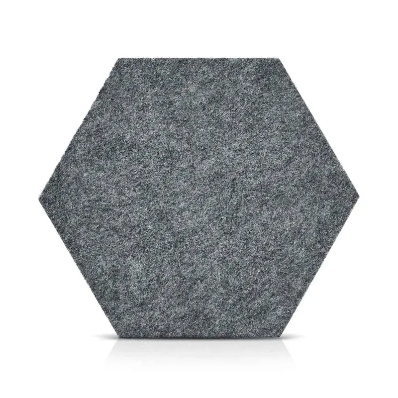 Hexa FLAT Acoustic Felt Wall Panels - GREY Multipack