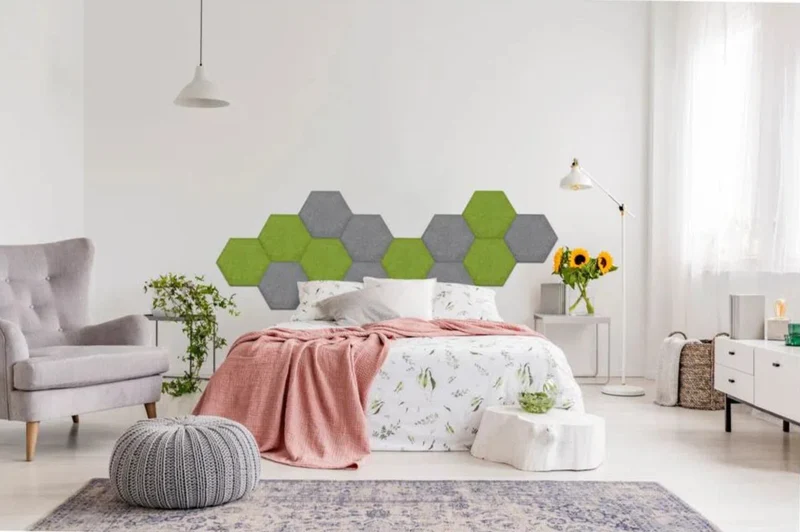 Hexa FLAT Acoustic Felt Wall Panels - GREY Multipack