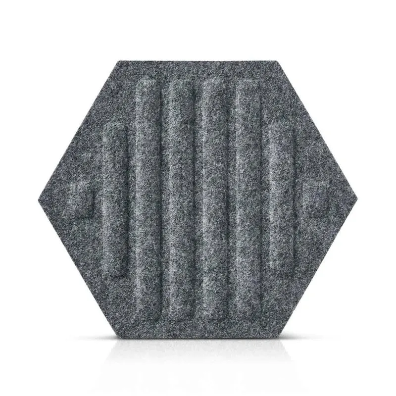 HEXA RIFT 3D Acoustic Felt Wall Panels - GREY Multipack