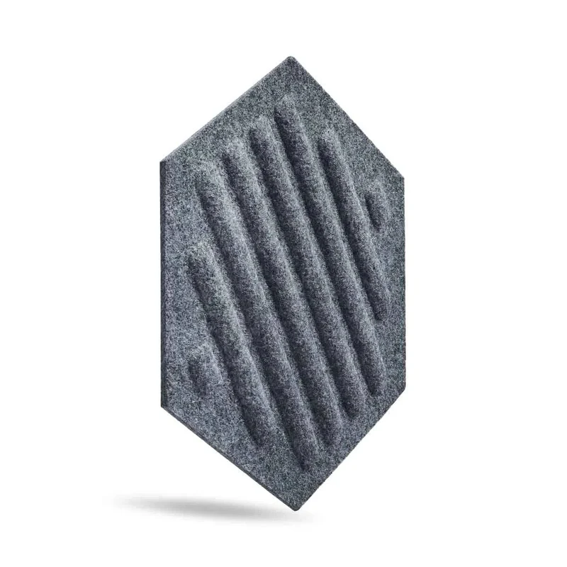 HEXA RIFT 3D Acoustic Felt Wall Panels - GREY Multipack