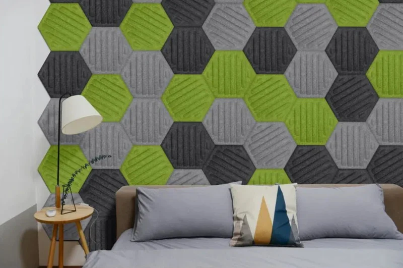 HEXA RIFT 3D Acoustic Felt Wall Panels - GREY Multipack