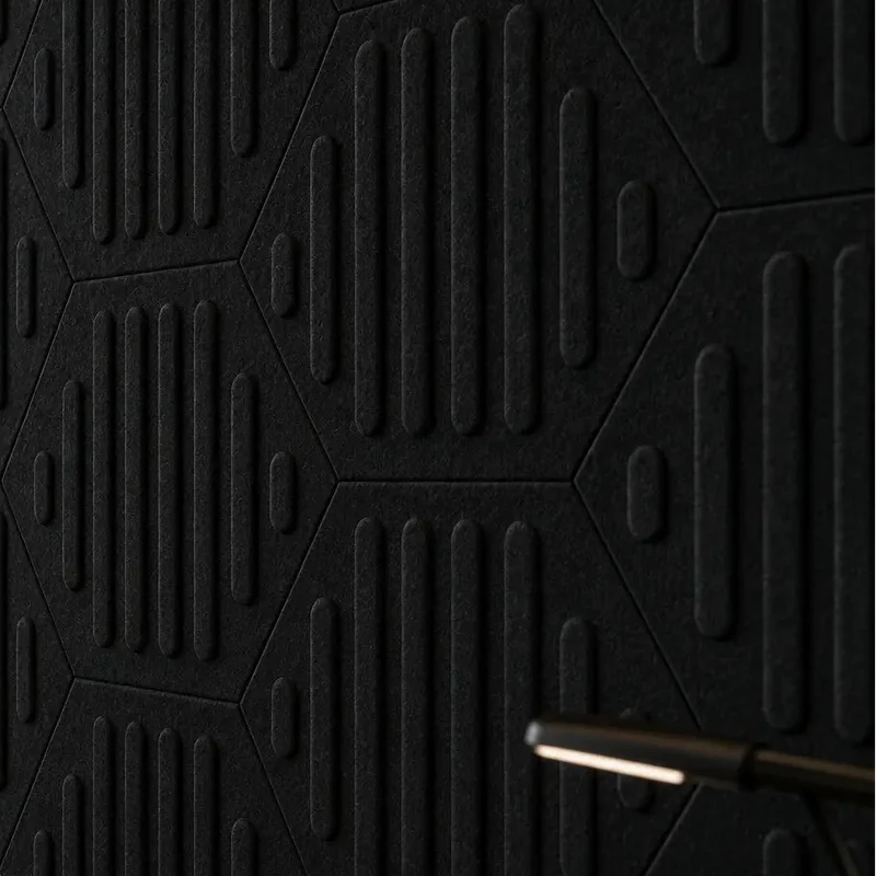 HEXA RIFT 3D Acoustic Felt Wall Panels - BLACK Multipack