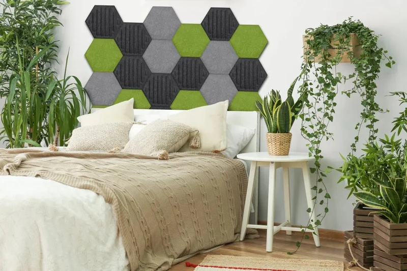 HEXA RIFT 3D Acoustic Felt Wall Panels - BLACK Multipack